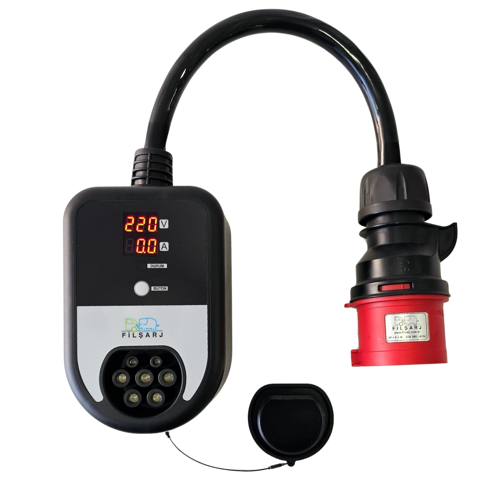 Elektrikli Araç Şarj Paketi 22Kw Şarj Cihazı + 5 Metre Tip 2 Kablo