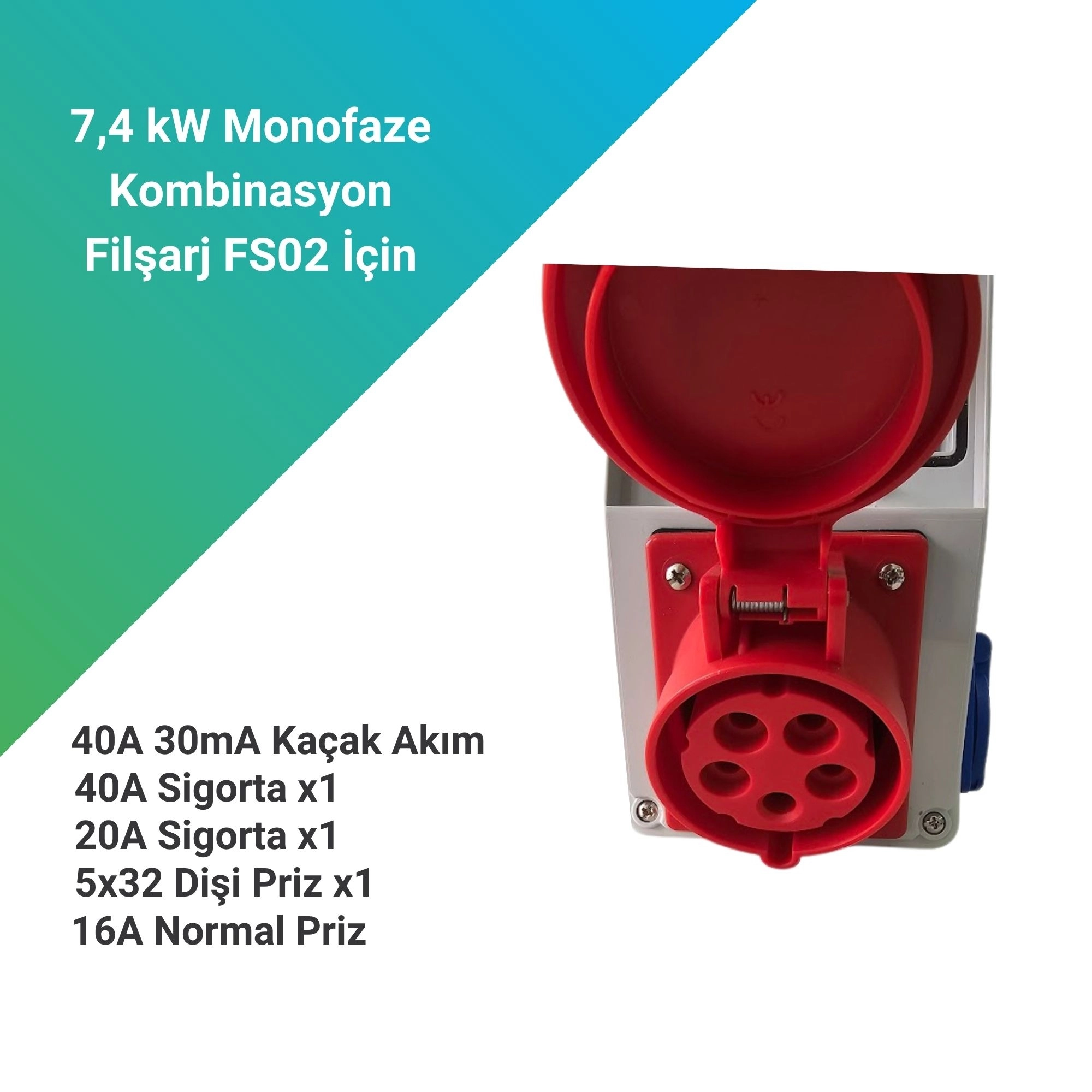 Filşarj 7,4 kW Kombinasyon Kutusu