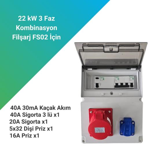 Filşarj 22 kW 3 Faz Kombinasyon Kutusu