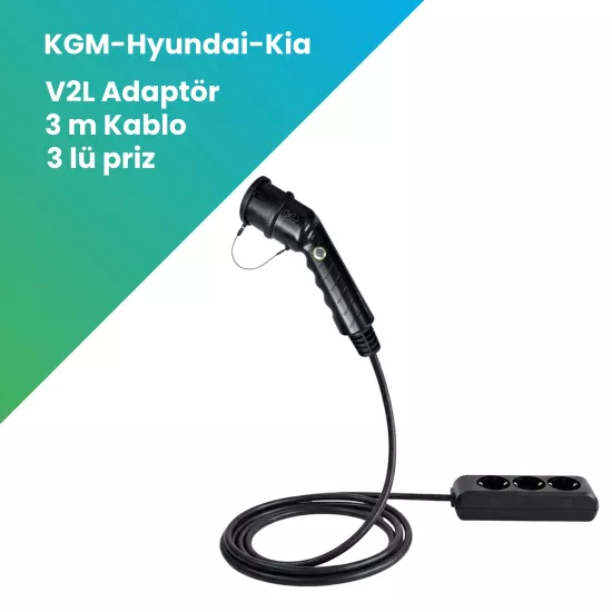 Filşarj V2L Adaptör 3m Kablolu 3lü Prizli Hyundai-Kia- Ssangyong - KGM